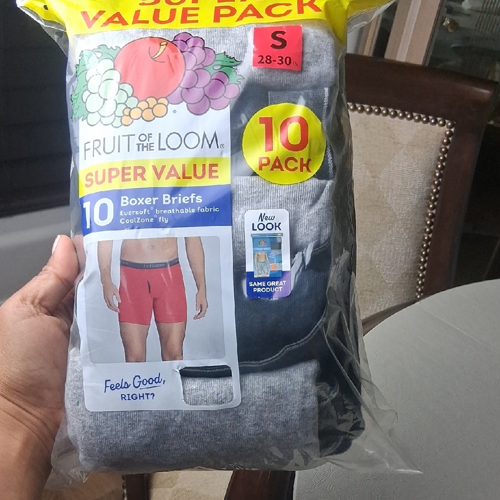 Fruit of the Loom Super Value Boxer Briefs - Red and Gray